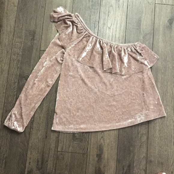 Velour one shoulder top - Picture 2 of 2